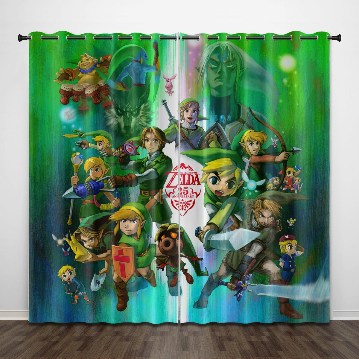 2024 NEW Game The Legend of Zelda Curtains Pattern Blackout Window Drapes