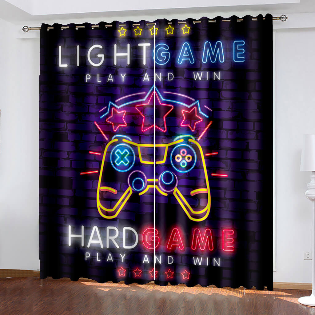 2024 NEW Gamepad Curtains Game Joystick Blackout Window Treatments Drapes Decor