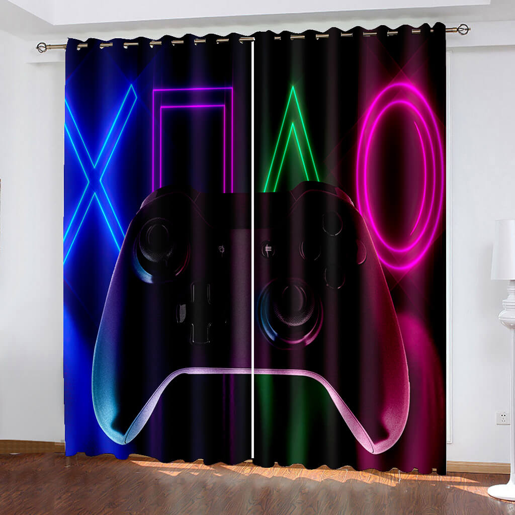 2024 NEW Gamepad Curtains Game Joystick Blackout Window Treatments Drapes Decor