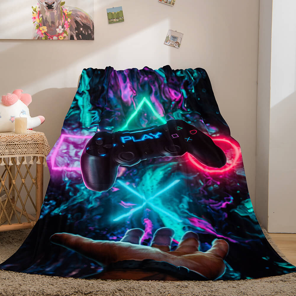 2024 NEW Gamepad Flannel Blanket Fleece Throw Blanket Wrap Nap Bedding Sets