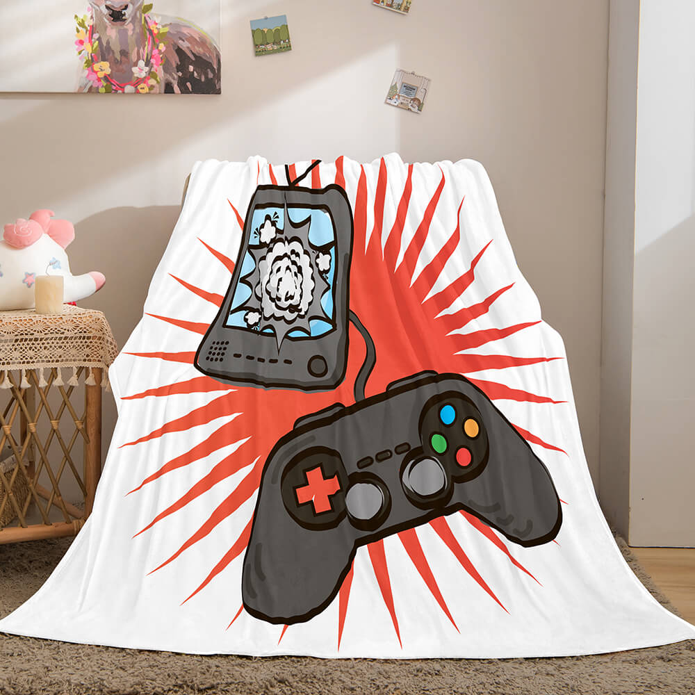 2024 NEW Gamepad Flannel Blanket Fleece Throw Blanket Wrap Nap Bedding Sets