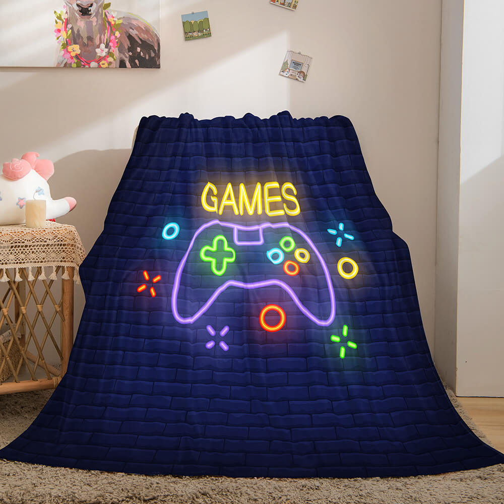 2024 NEW Gamepad Flannel Blanket Fleece Throw Blanket Wrap Nap Bedding Sets