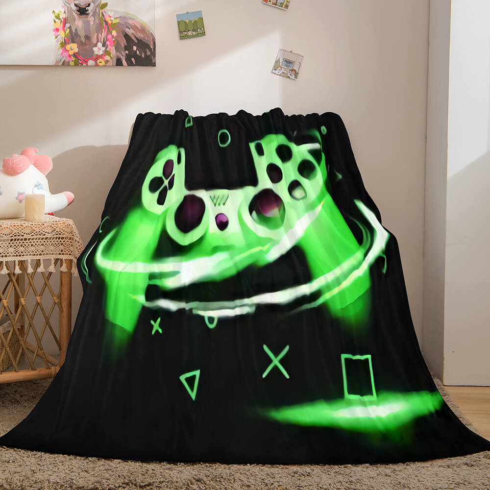 2024 NEW Gamepad Flannel Blanket Fleece Throw Blanket Wrap Nap Bedding Sets