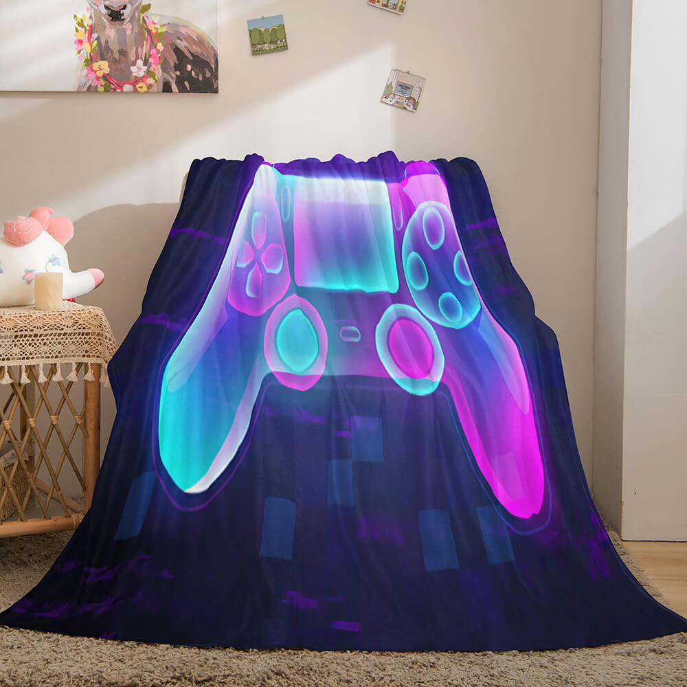 2024 NEW Gamepad Flannel Blanket Fleece Throw Blanket Wrap Nap Bedding Sets