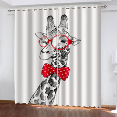 2024 NEW Giraffe Curtains Pattern Blackout Window Drapes