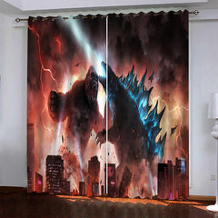 2024 NEW Godzilla Curtains Pattern Blackout Window Drapes