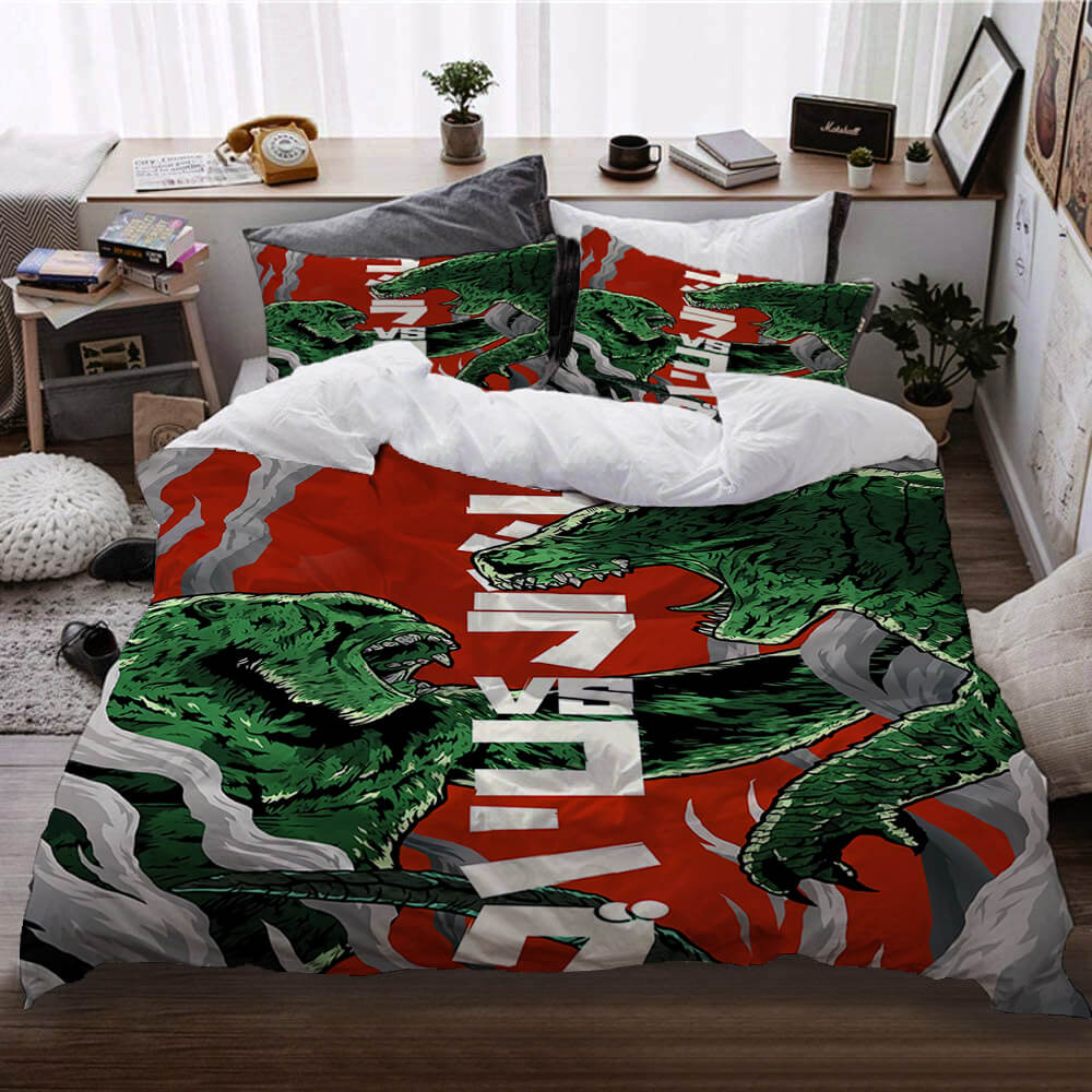 2024 NEW Godzilla vs Kong Pattern Bedding Set Quilt Cover Without Filler