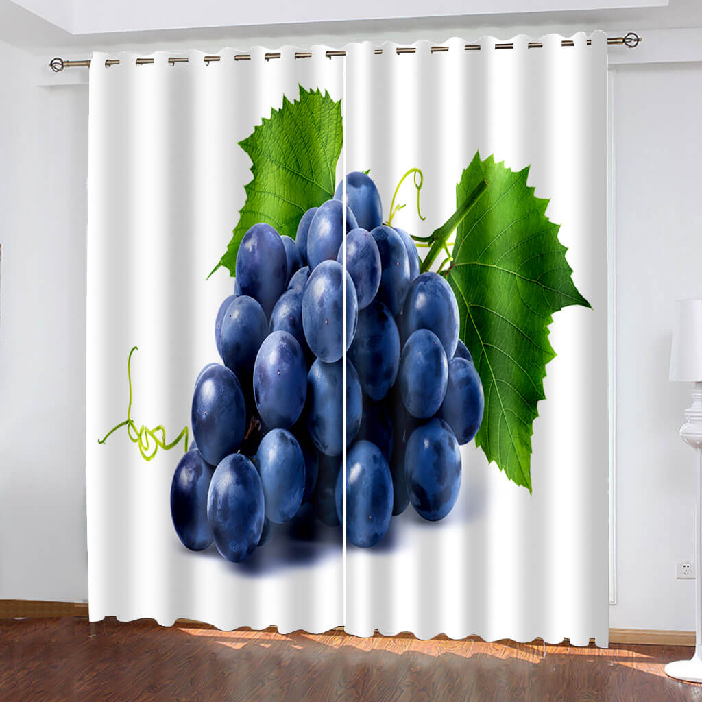 2024 NEW Grapes Curtains Blackout Window Treatments Drapes for Room Decoration