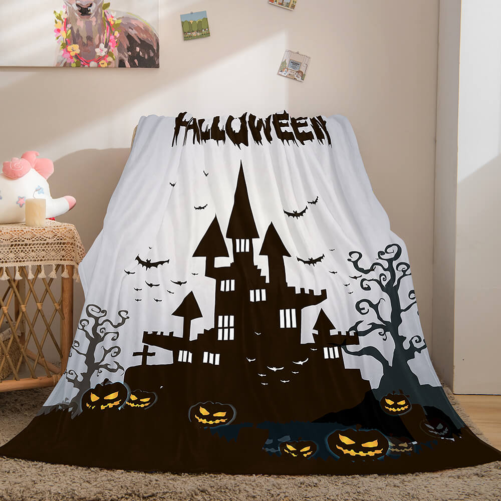 2024 NEW Halloween Castle Flannel Fleece Throw Cosplay Blanket