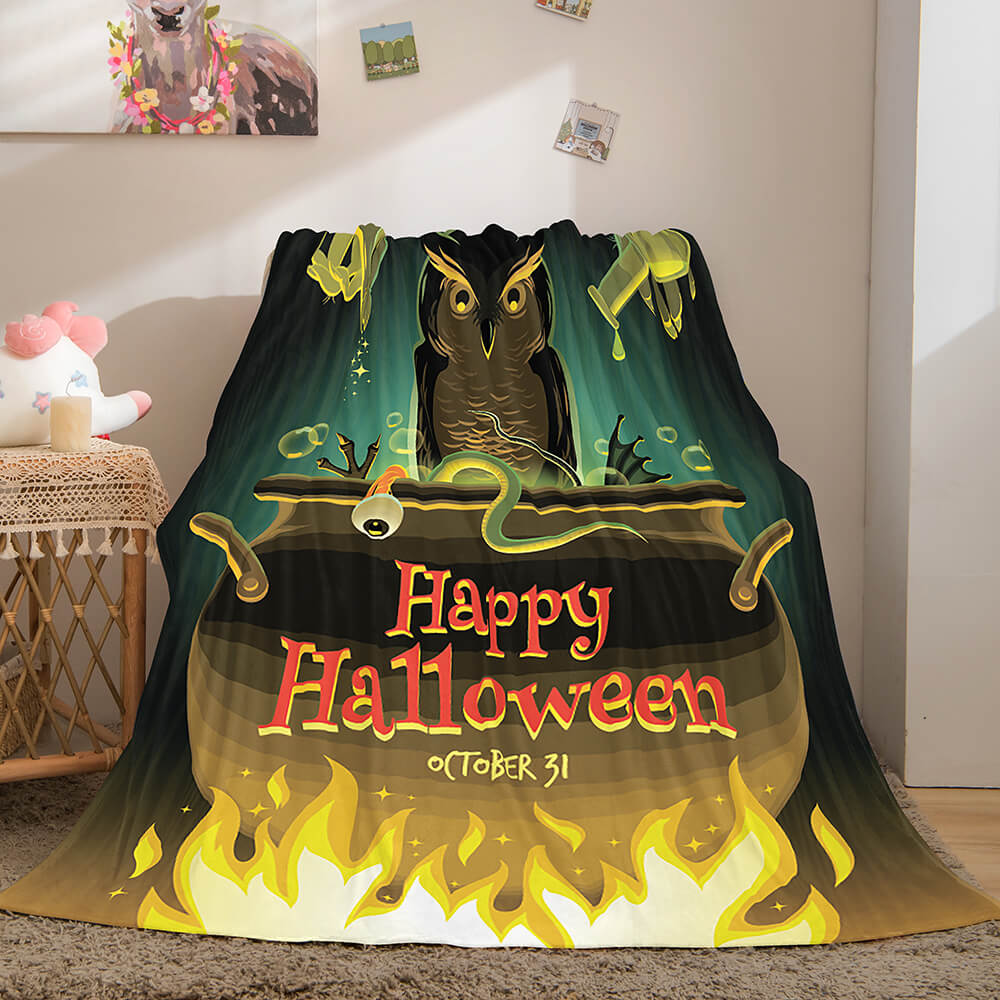 2024 NEW Halloween Castle Flannel Fleece Throw Cosplay Blanket