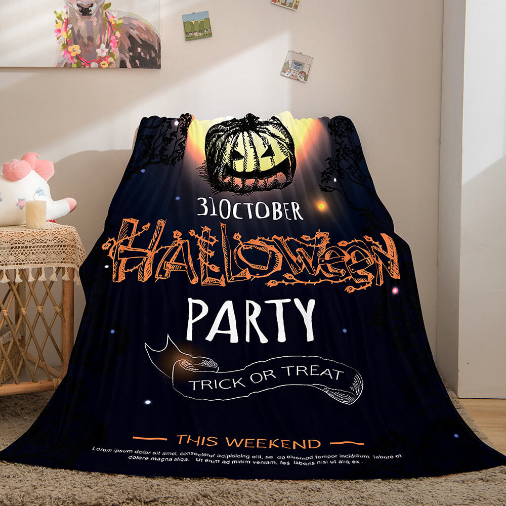 2024 NEW Halloween Castle Flannel Fleece Throw Cosplay Blanket