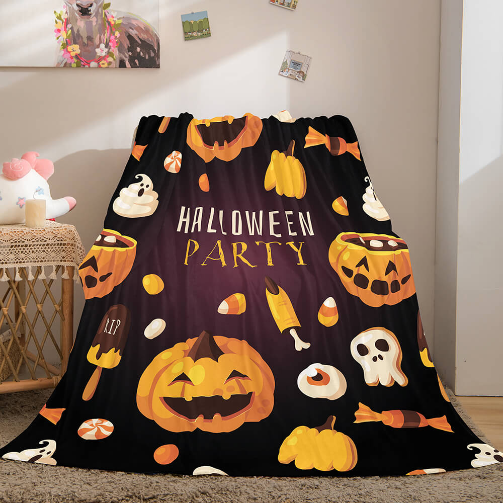 2024 NEW Halloween Castle Flannel Fleece Throw Cosplay Blanket