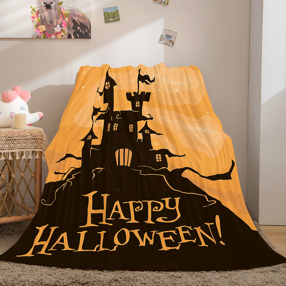 2024 NEW Halloween Castle Flannel Fleece Throw Cosplay Blanket