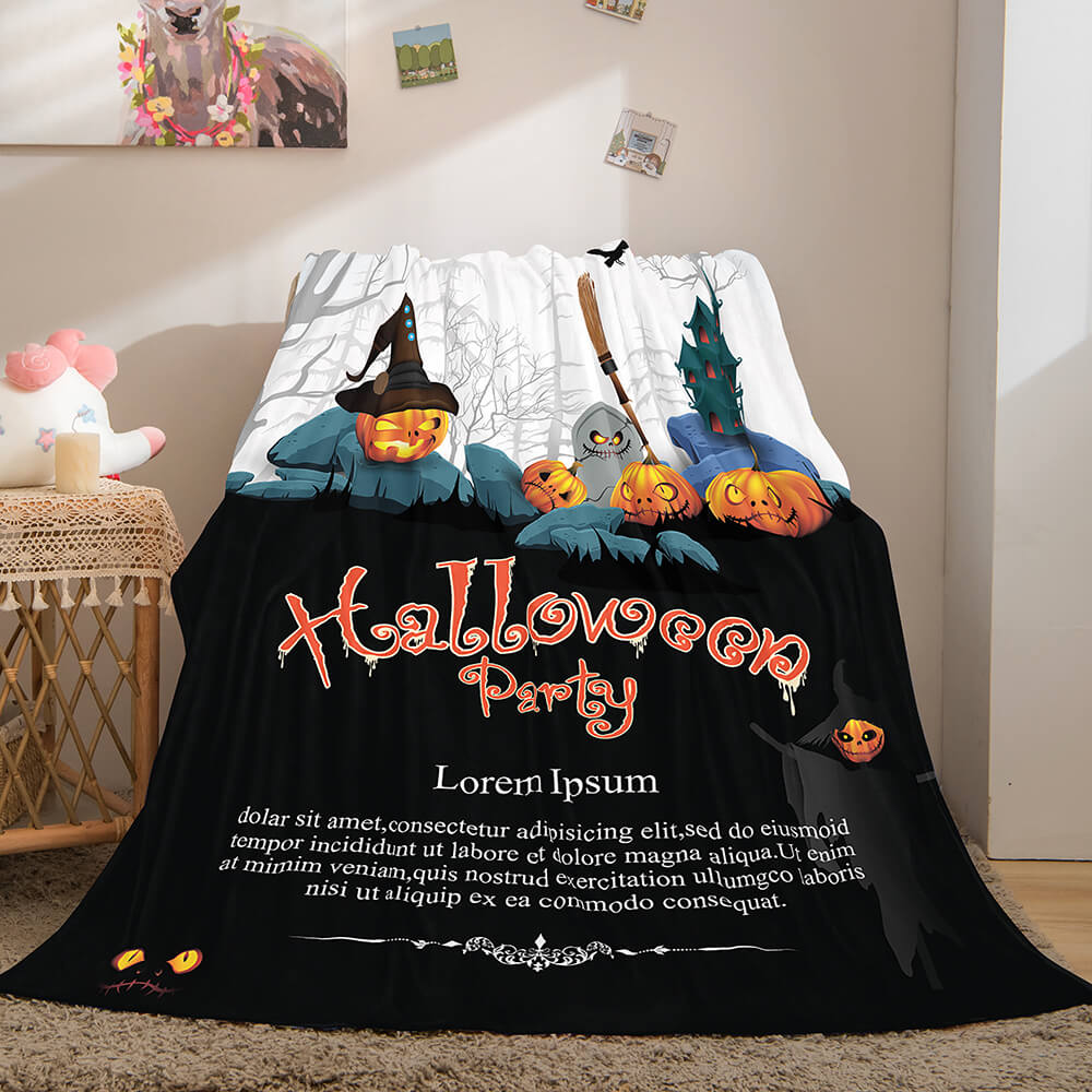 2024 NEW Halloween Castle Flannel Fleece Throw Cosplay Blanket