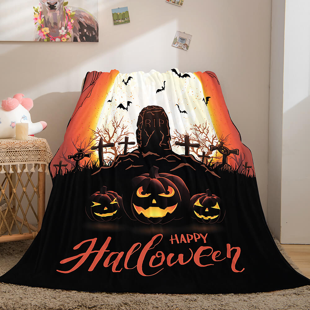 2024 NEW Halloween Castle Flannel Fleece Throw Cosplay Blanket