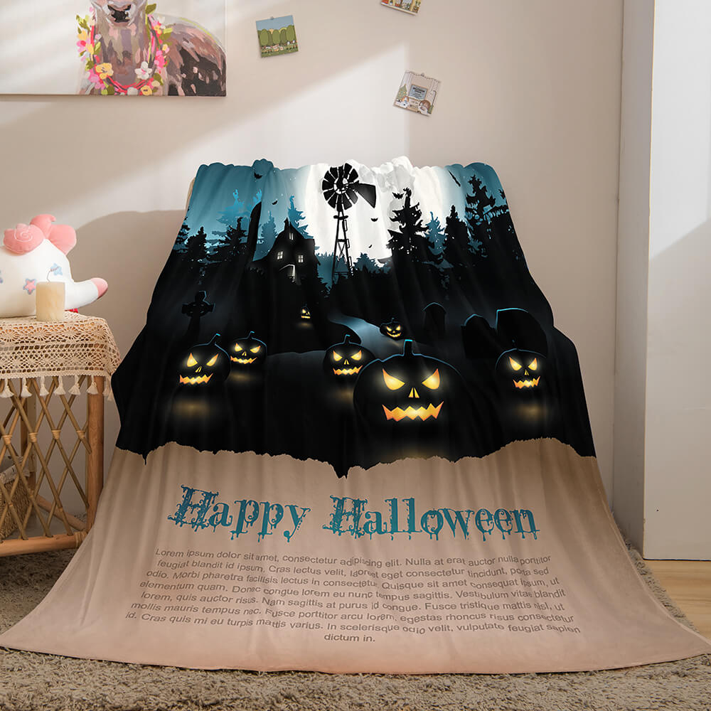 2024 NEW Halloween Castle Flannel Fleece Throw Cosplay Blanket