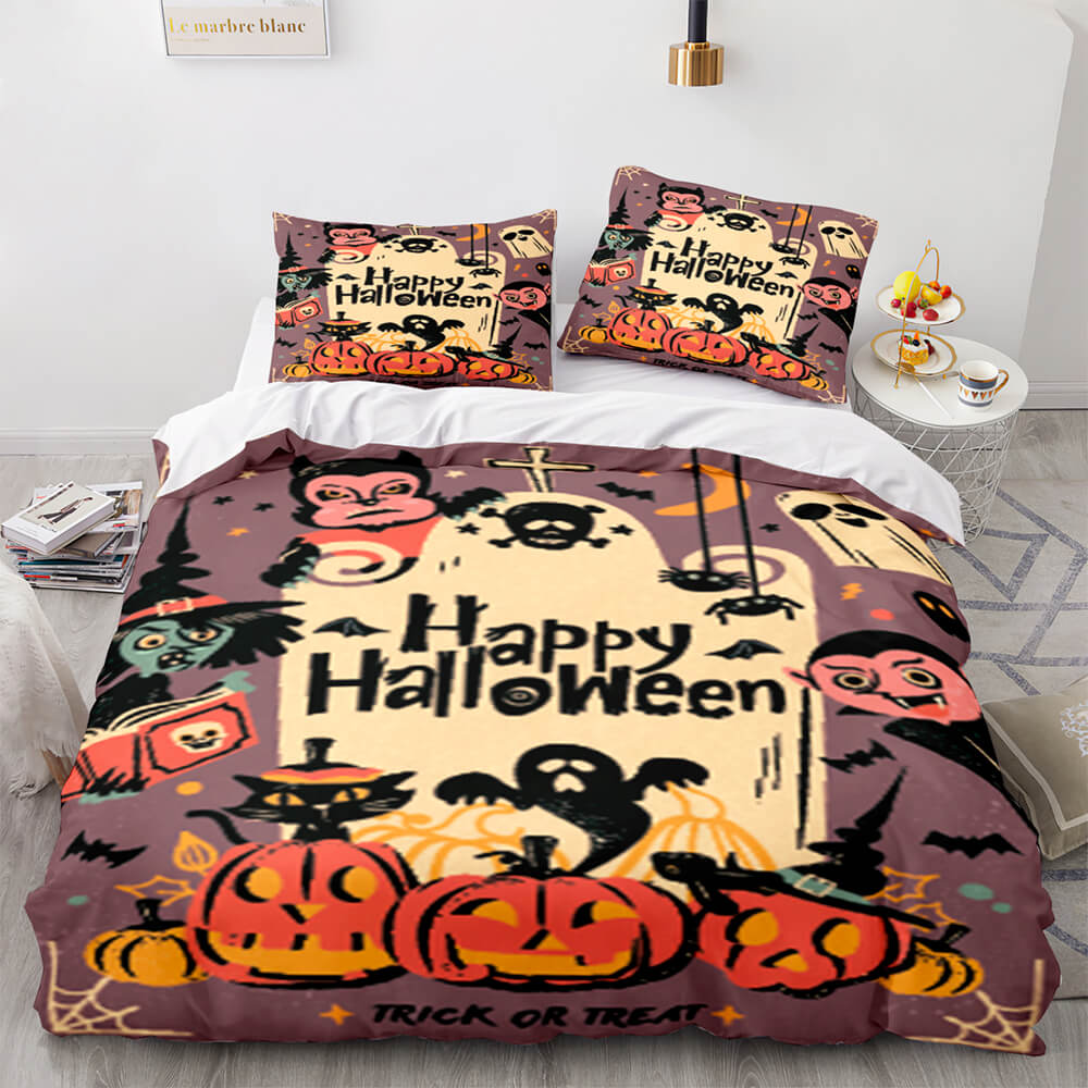 2024 NEW Halloween Decor Bedding Set Quilt Cover Room Decoration