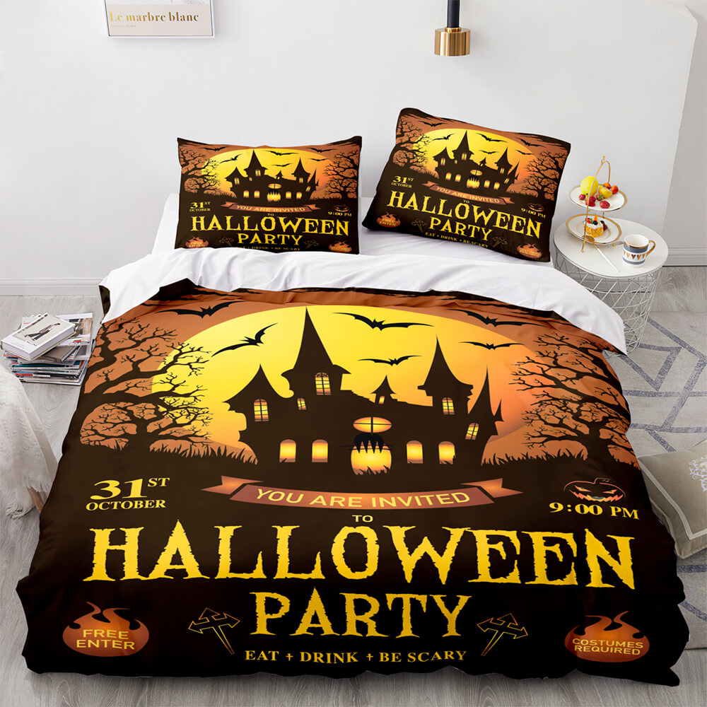 2024 NEW Halloween Decor Bedding Set Quilt Cover Room Decoration