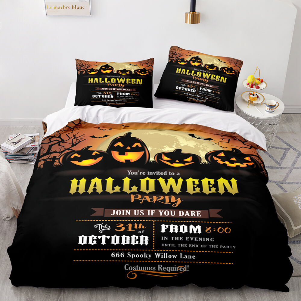 2024 NEW Halloween Decor Bedding Set Quilt Cover Room Decoration