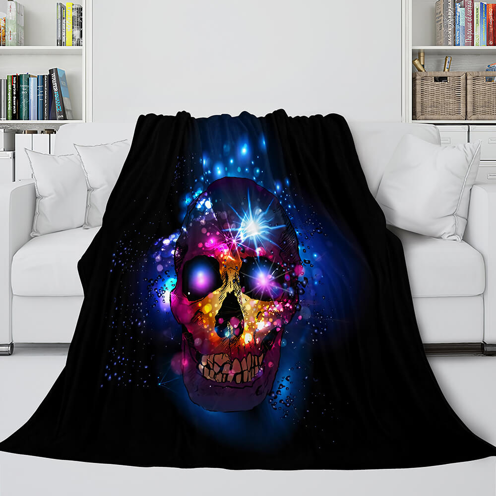 2024 NEW Halloween Decoration Skeleton Skull Bed Blanket Flannel Blanket Sets