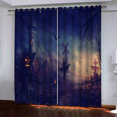 2024 NEW Halloween Hallowmas Curtains Blackout Window Drapes