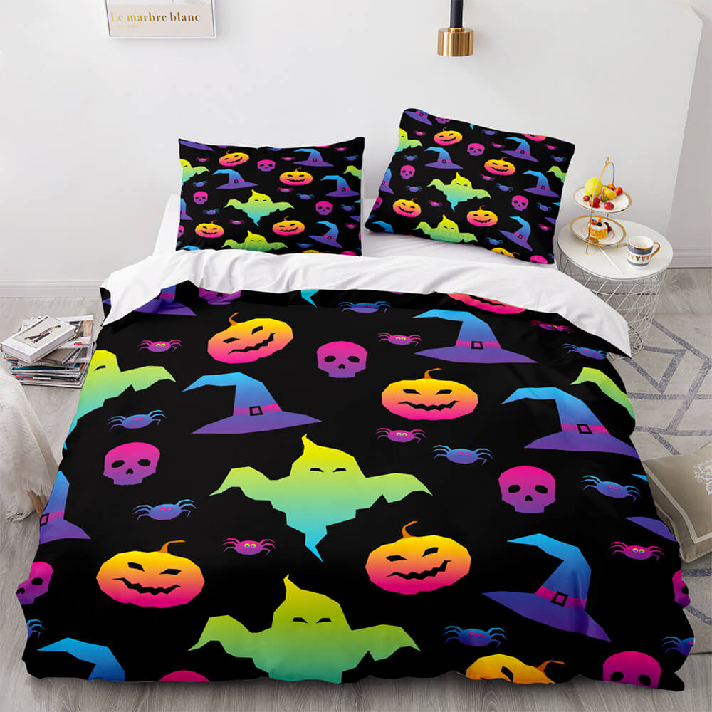 2024 NEW Halloween Pumpkin Cosplay Bedding Set Quilt Cover