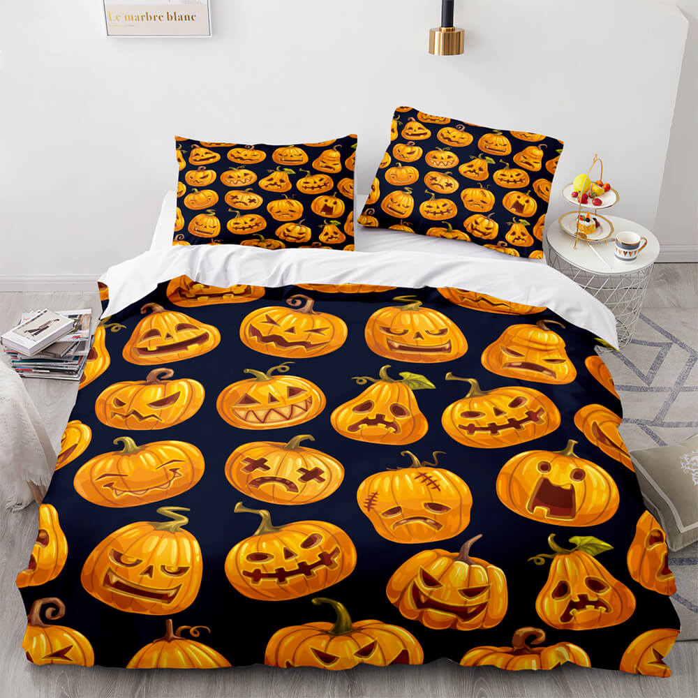 2024 NEW Halloween Pumpkin Cosplay Bedding Set Quilt Cover