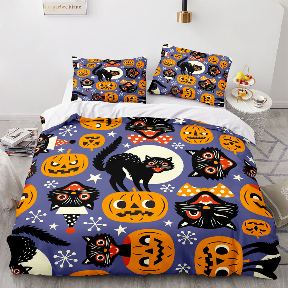 2024 NEW Halloween Pumpkin Cosplay Bedding Set Quilt Cover