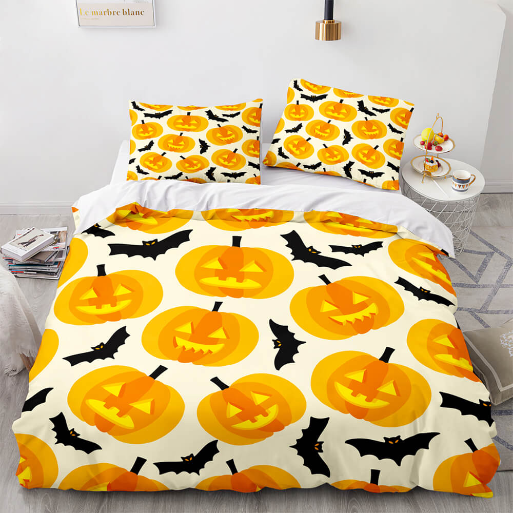 2024 NEW Halloween Pumpkin Cosplay Bedding Set Quilt Cover