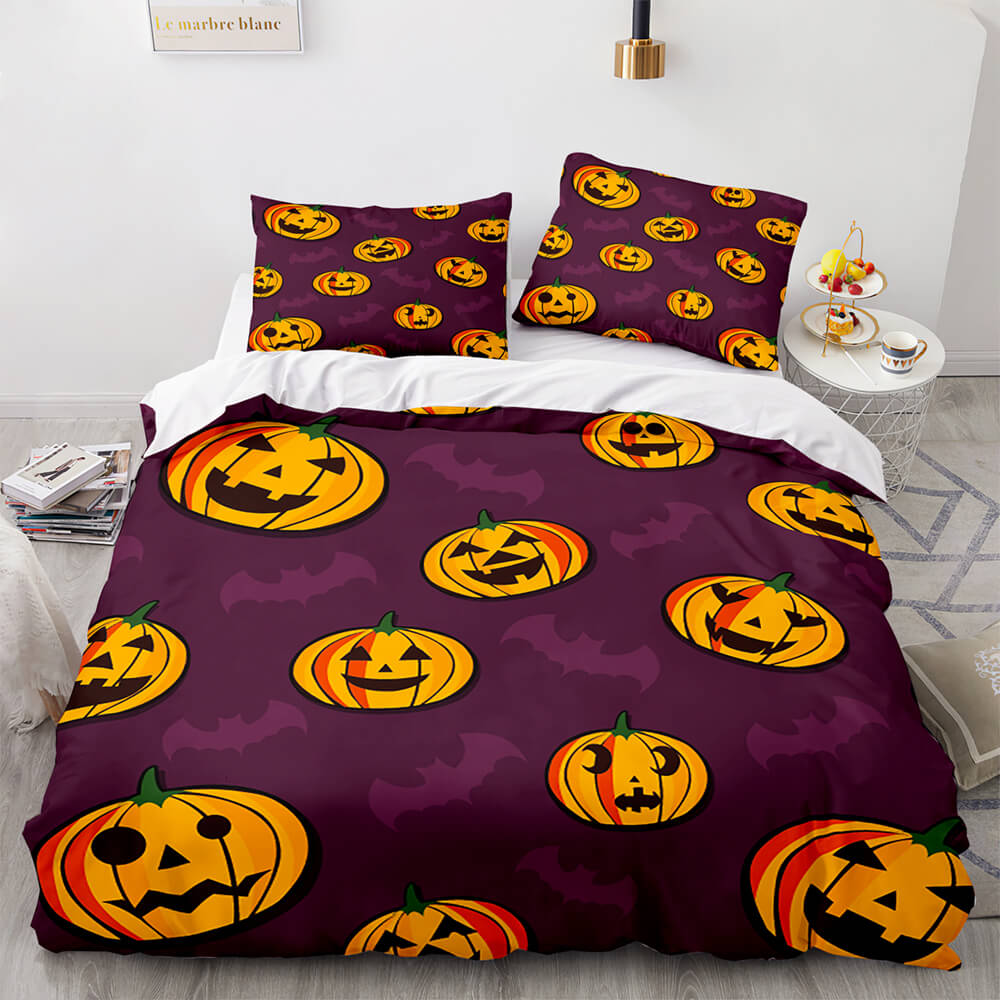 2024 NEW Halloween Pumpkin Cosplay Bedding Set Quilt Cover