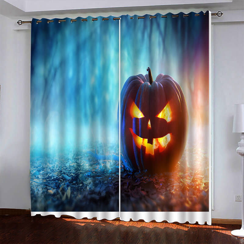 2024 NEW Halloween Pumpkin Decor Curtains Blackout Window Drapes