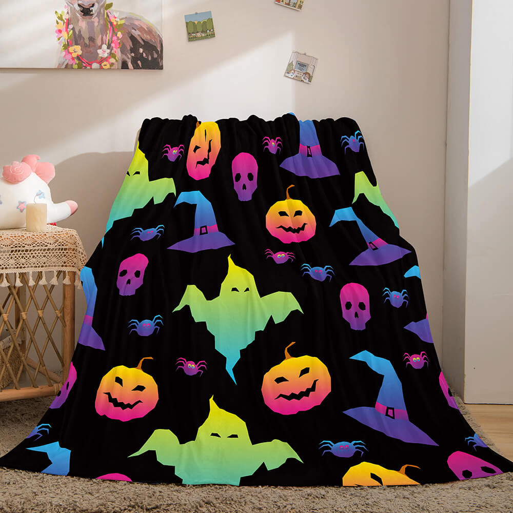 2024 NEW Halloween Pumpkin Flannel Fleece Throw Cosplay Blanket