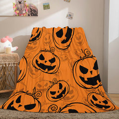 2024 NEW Halloween Pumpkin Flannel Fleece Throw Cosplay Blanket