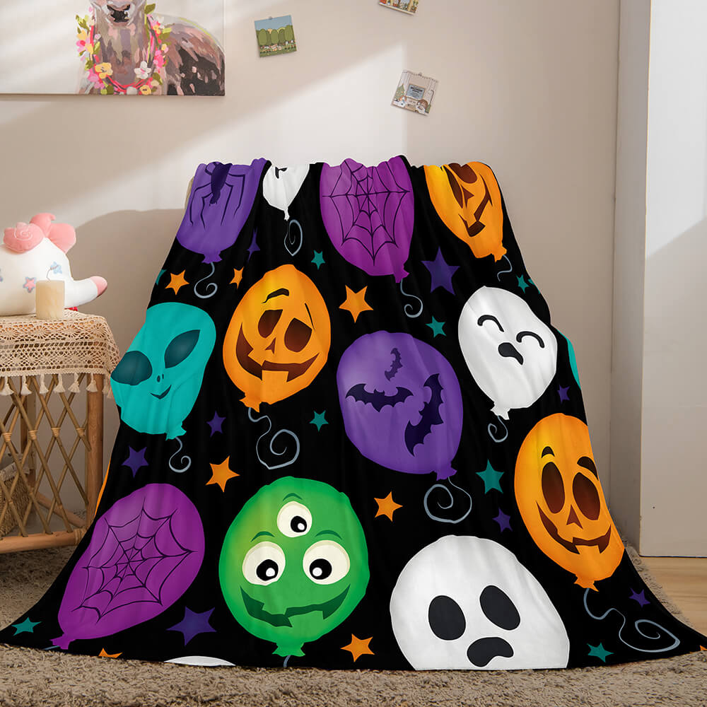 2024 NEW Halloween Pumpkin Flannel Fleece Throw Cosplay Blanket