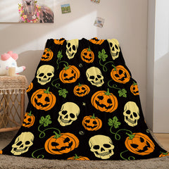 2024 NEW Halloween Pumpkin Flannel Fleece Throw Cosplay Blanket