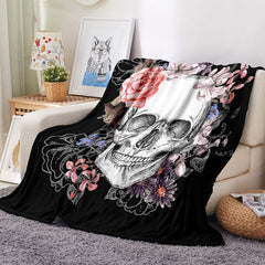 2024 NEW Halloween Scary Skeleton Skull Blanket Flannel Fleece Throw Blanket