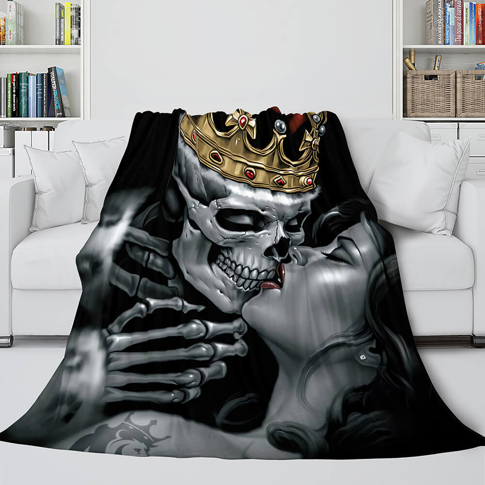 2024 NEW Halloween Skeleton Skull Flannel Blanket Throw Blanket