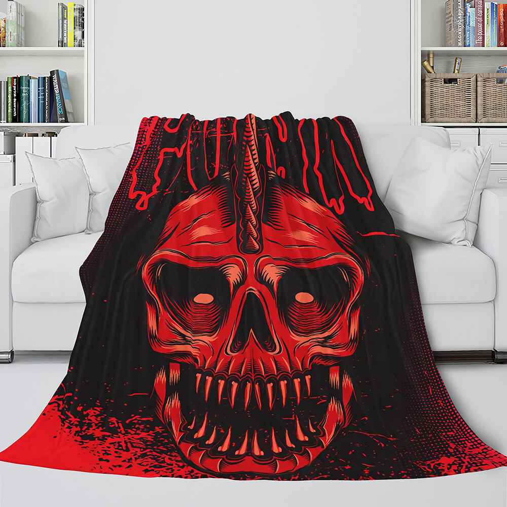 2024 NEW Halloween Skeleton Skull Flannel Blanket Throw Blanket