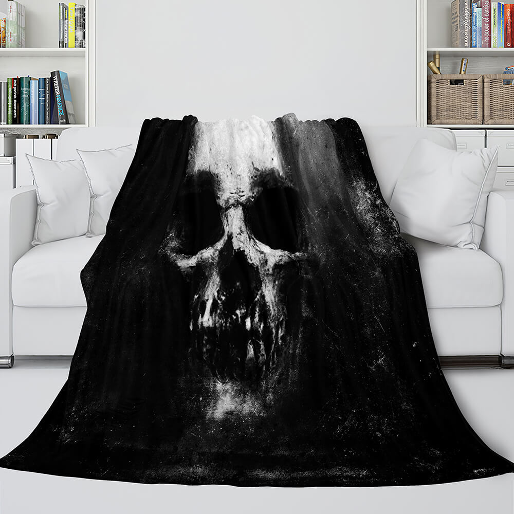 2024 NEW Halloween Skeleton Skull Flannel Blanket Throw Blanket