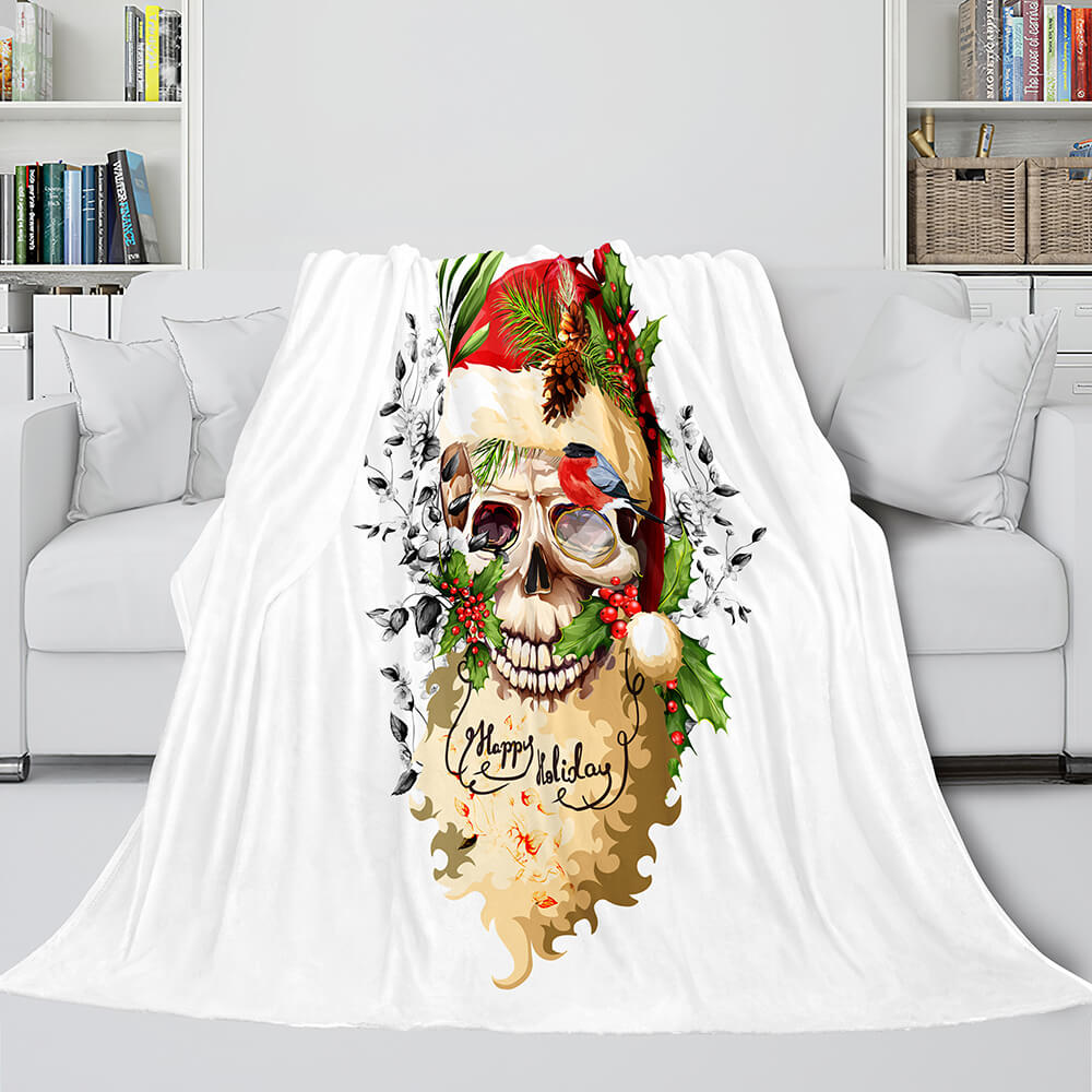 2024 NEW Halloween Skeleton Skull Flannel Blanket Throw Blanket