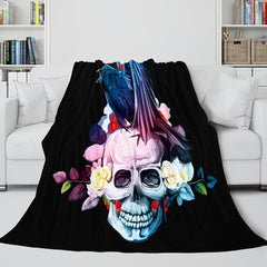 2024 NEW Halloween Skeleton Skull Flannel Blanket Throw Blanket