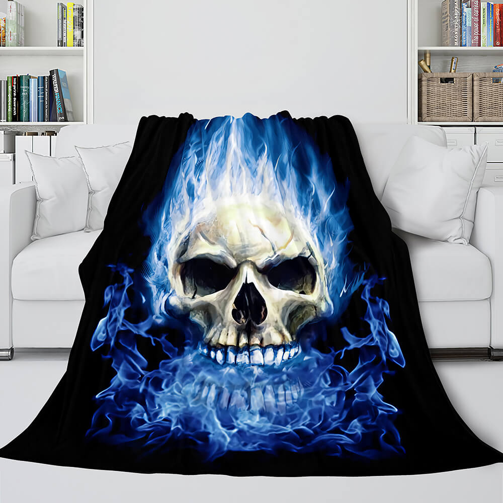 2024 NEW Halloween Skeleton Skull Flannel Blanket Throw Blanket