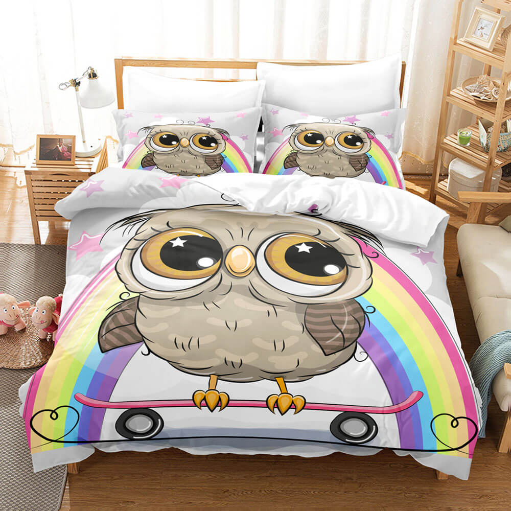 2026 NEW Hand-Painted Cartoon Owl Bedding Set Quilt Covers Without Fil ...