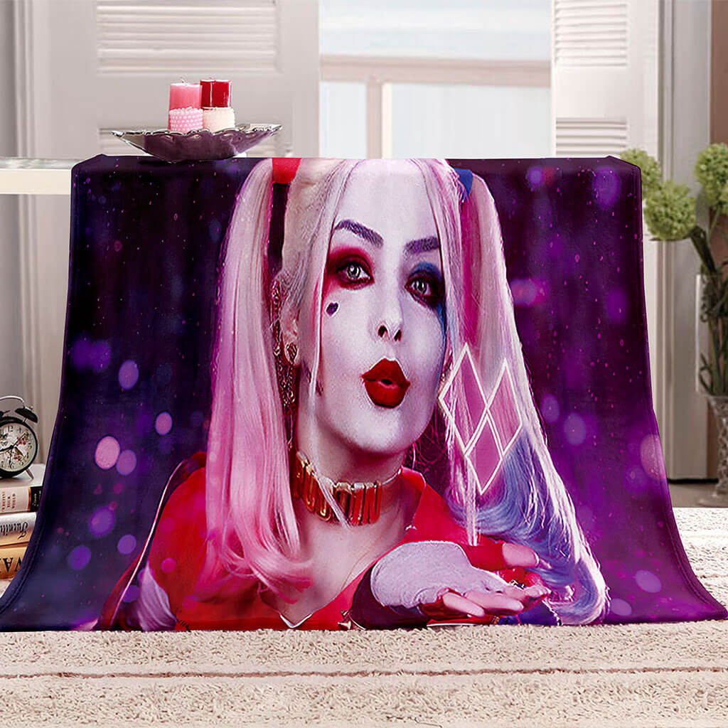 2024 NEW Harley Quinn Blanket Flannel Throw Room Decoration