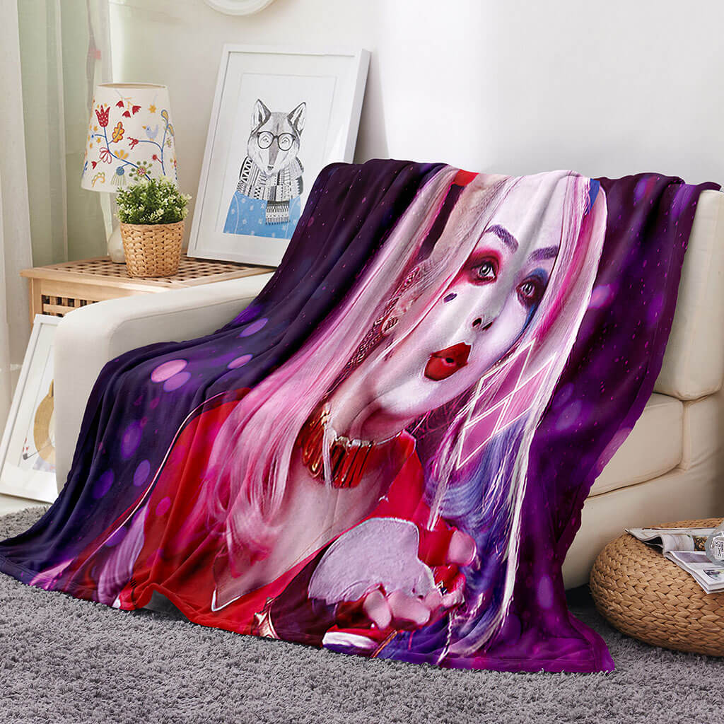 2024 NEW Harley Quinn Blanket Flannel Throw Room Decoration