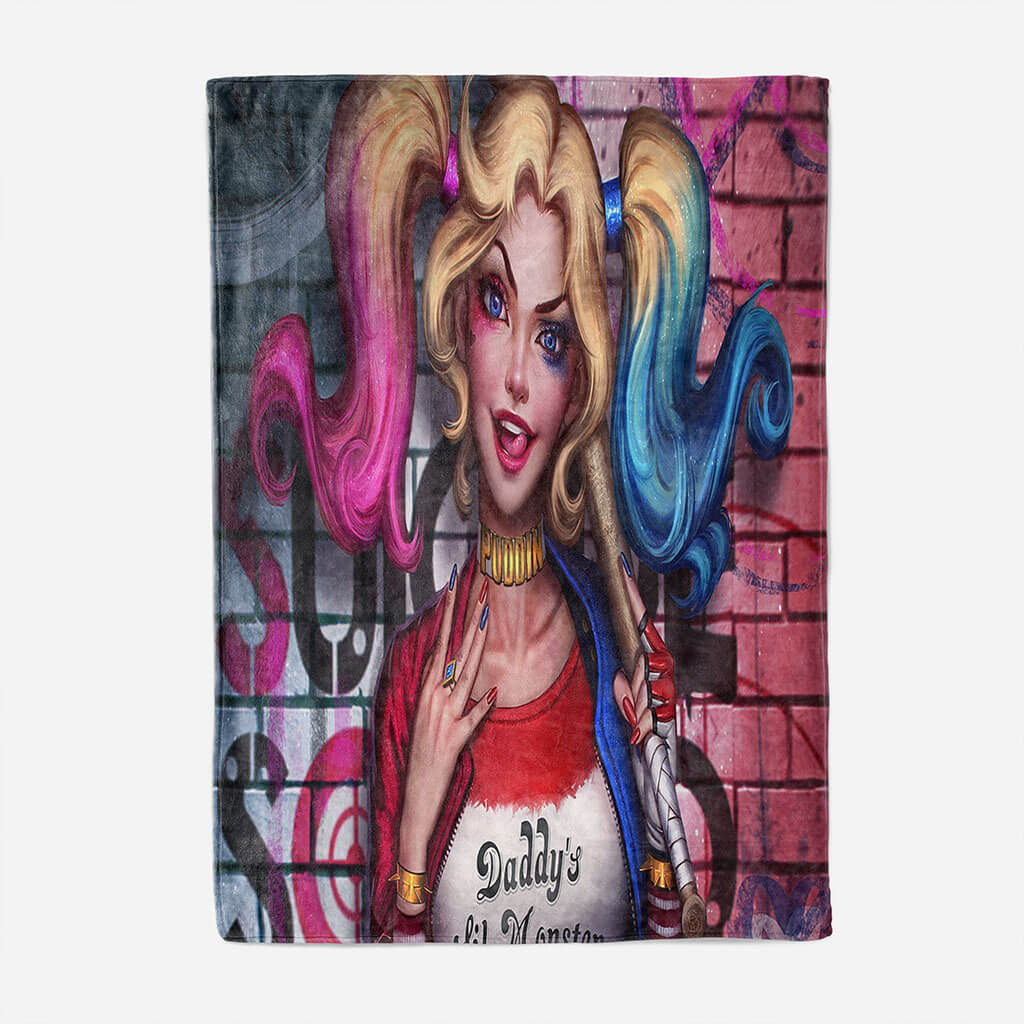 2024 NEW Harley Quinn Blanket Flannel Throw Room Decoration