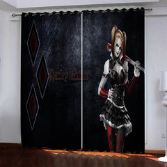 2024 NEW Harley Quinn Pattern Curtains Blackout Window Drapes