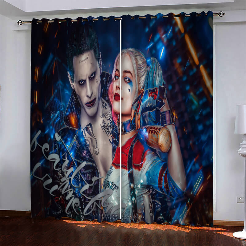 2024 NEW Harley Quinn Pattern Curtains Blackout Window Drapes