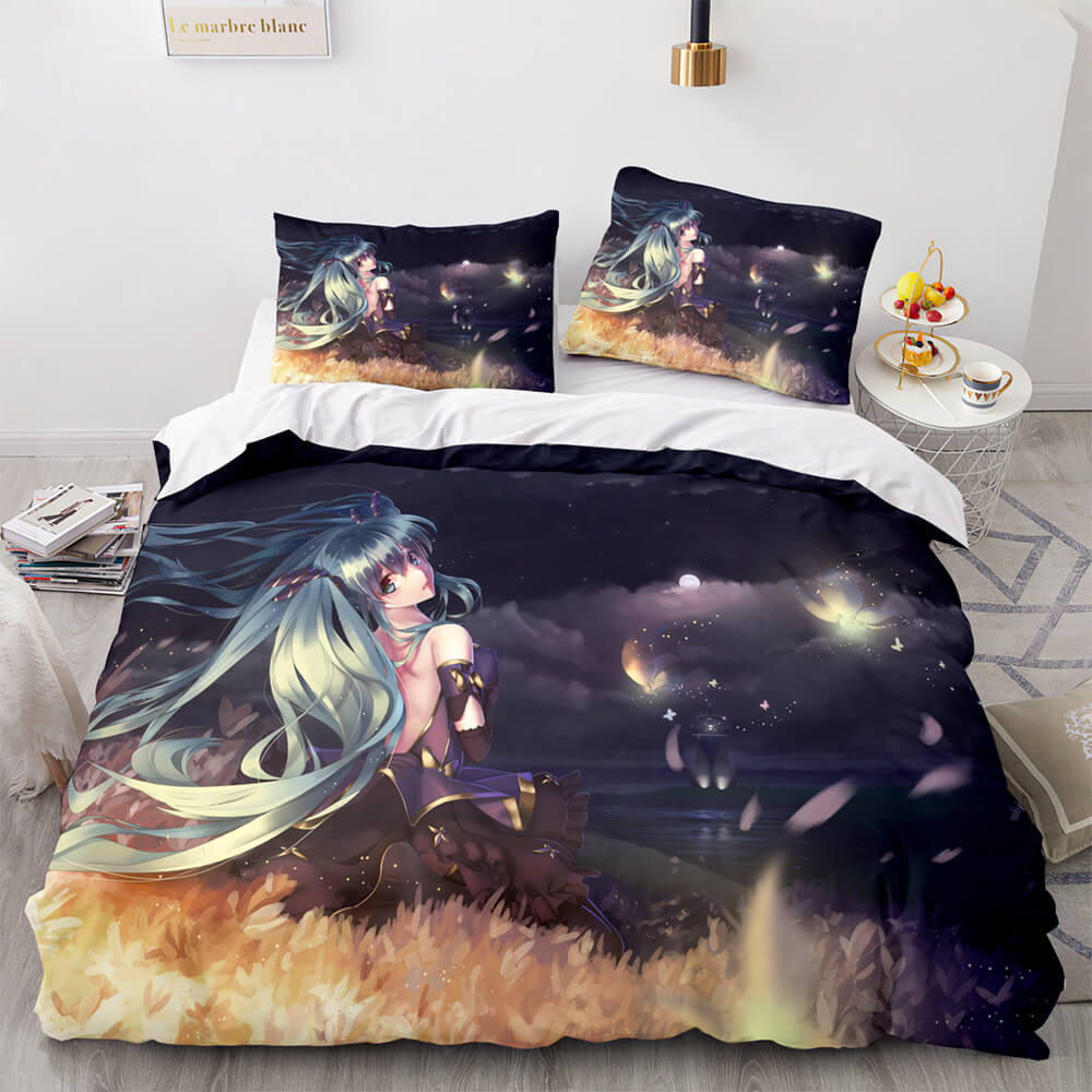 2024 NEW Anime Hatsune Miku Bedding Set Cosplay Quilt Cover Without Filler