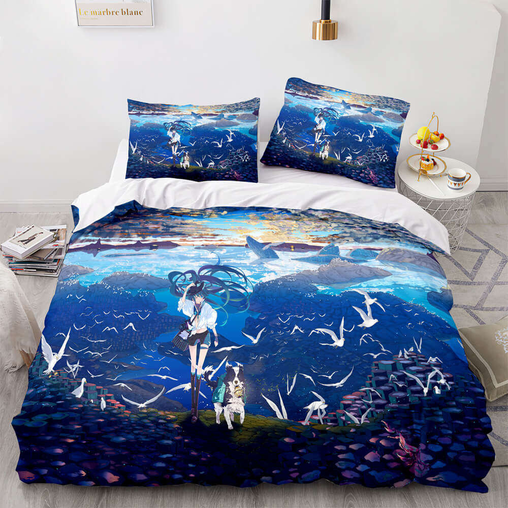 2024 NEW Anime Hatsune Miku Bedding Set Cosplay Quilt Cover Without Filler